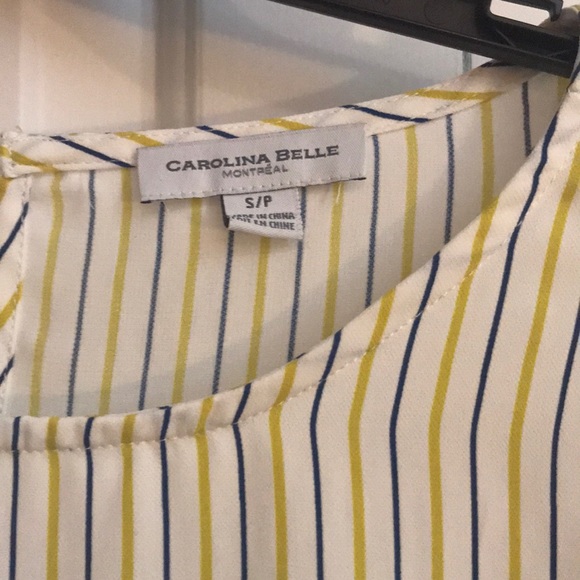 Yellow and Blue Striped Blouse - Picture 3 of 3